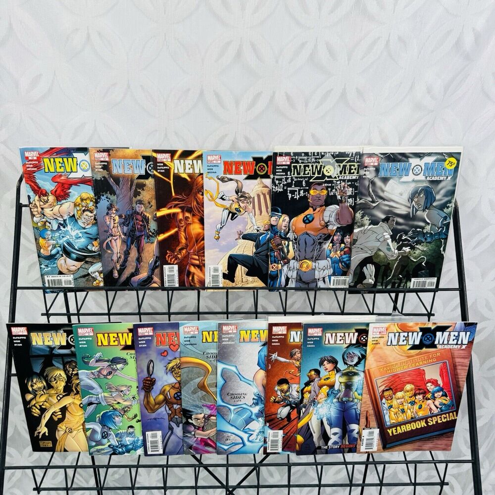 New X-Men 1-7 9-13 15 and Academy X Yearbook #1 lot (2004 Marvel) Key‎ 1st Pixie